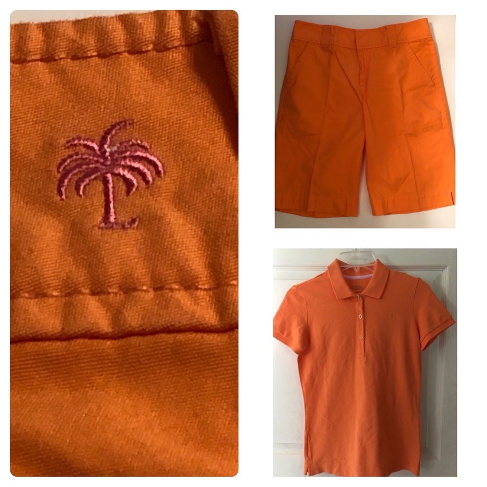 Lilly Pulitzer golf collection Pima cotton polo shirt XS and Bermuda shorts 2